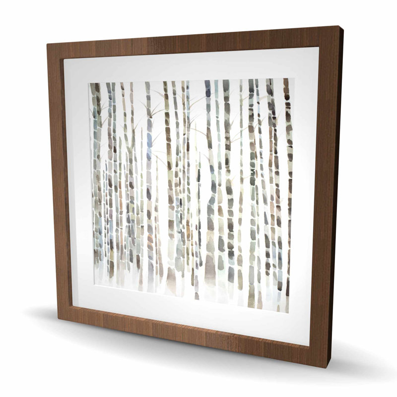 Birch Trees Forest - reproduction encadrée avec passe-partout pour la décoration intérieure
