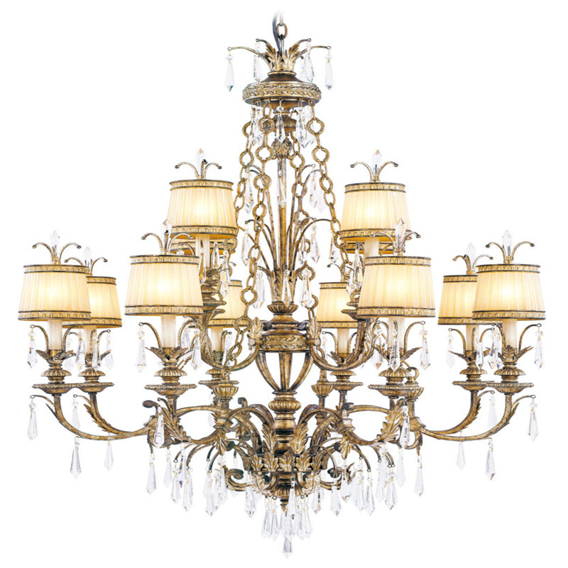 Perot 12 - Light Steel Dimmable Empire and Tiered Chandelier