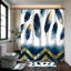 Ensemble de 4 tapis de salle de bain aquarelle plumes bleues