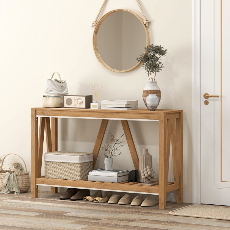 Rakira Modern Farmhouse Console Table, Brown