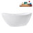 75" Streamline Soaking Glossy White Freestanding Tub and Tray With Internal Drain-101412668