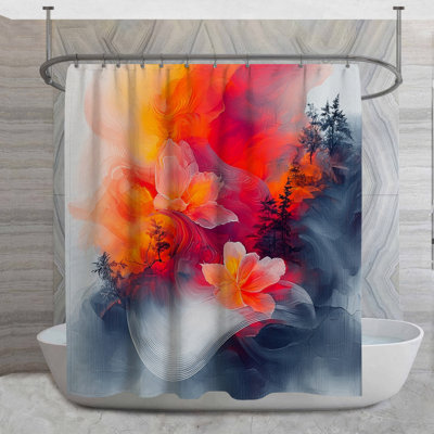 Rideau de douche Fantasy - Décoration de salle de bain abstraite éclectique