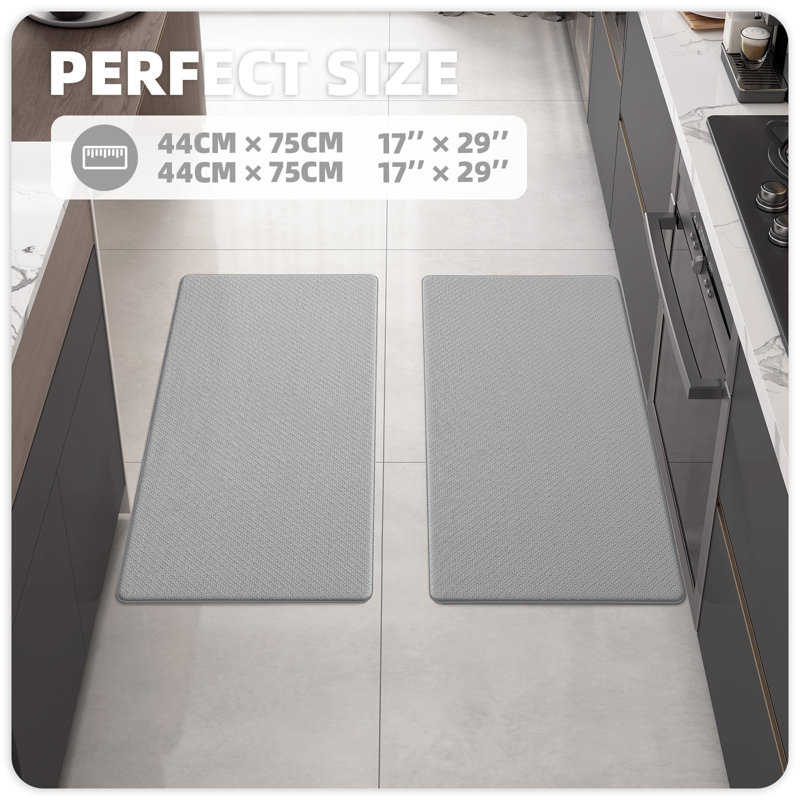 Tapis de cuisine anti-fatigue Jendrik, Gris, 17 po x 29 po et 17 po x 29 po