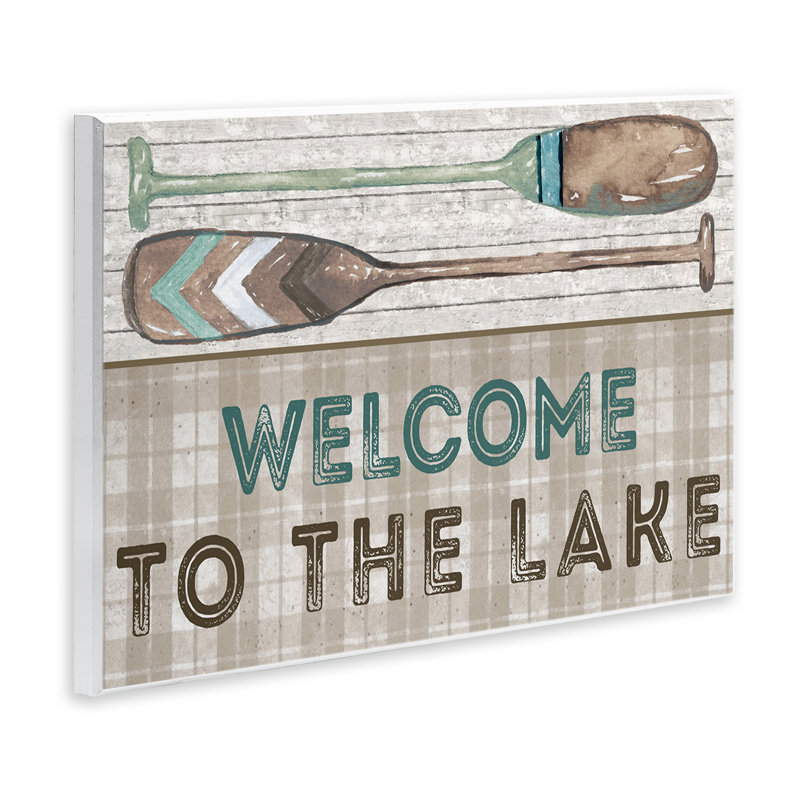 «Rustic Welcome Lake Oars» par Elizabeth Medley, H 13 po x l 19 po