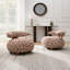Chaise d'appoint moderne sculpturale en tissu à motif brun