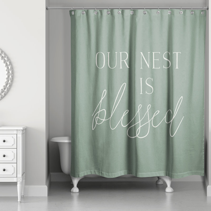 Rideau de douche simple Perine, Vert