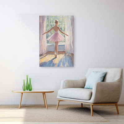 Ballerine à la lumière du soleil, paysage rêveur classique, impression d'art mural