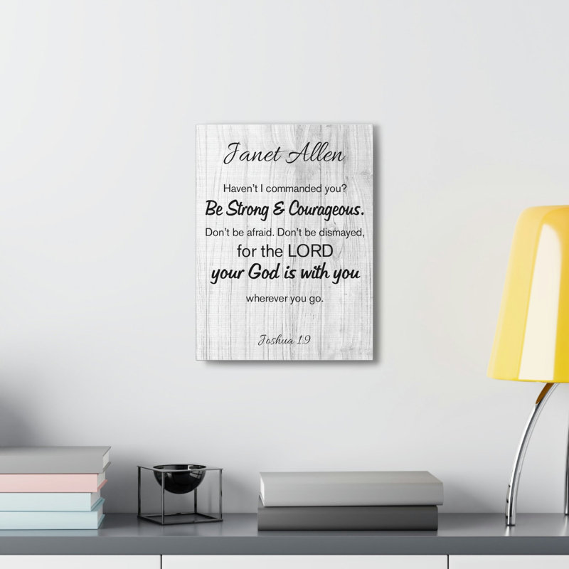 God Is With You Joshua - No Frame Print on Canvas, 14cm H x 11cm W x 1.25cm D