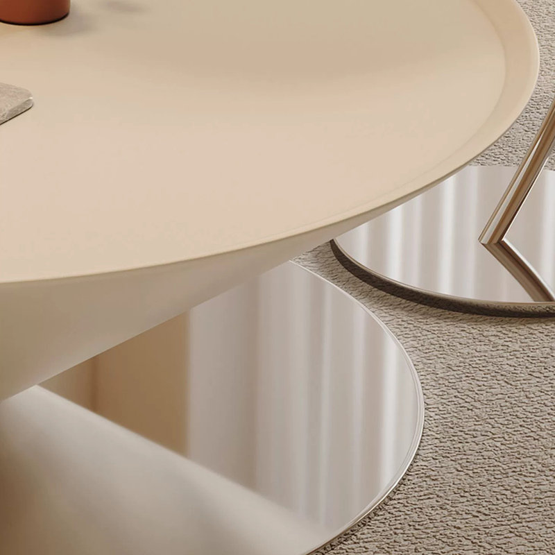Table basse luxueuse de style moderne, Crème, crème