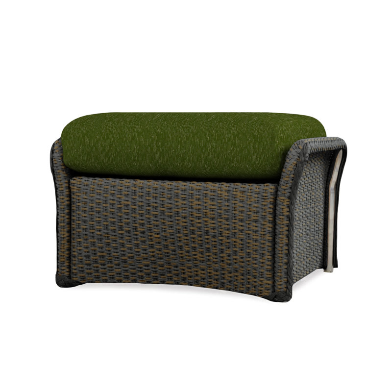Weekend Retreat Outdoor Ottoman, Consider Indigo, Mink