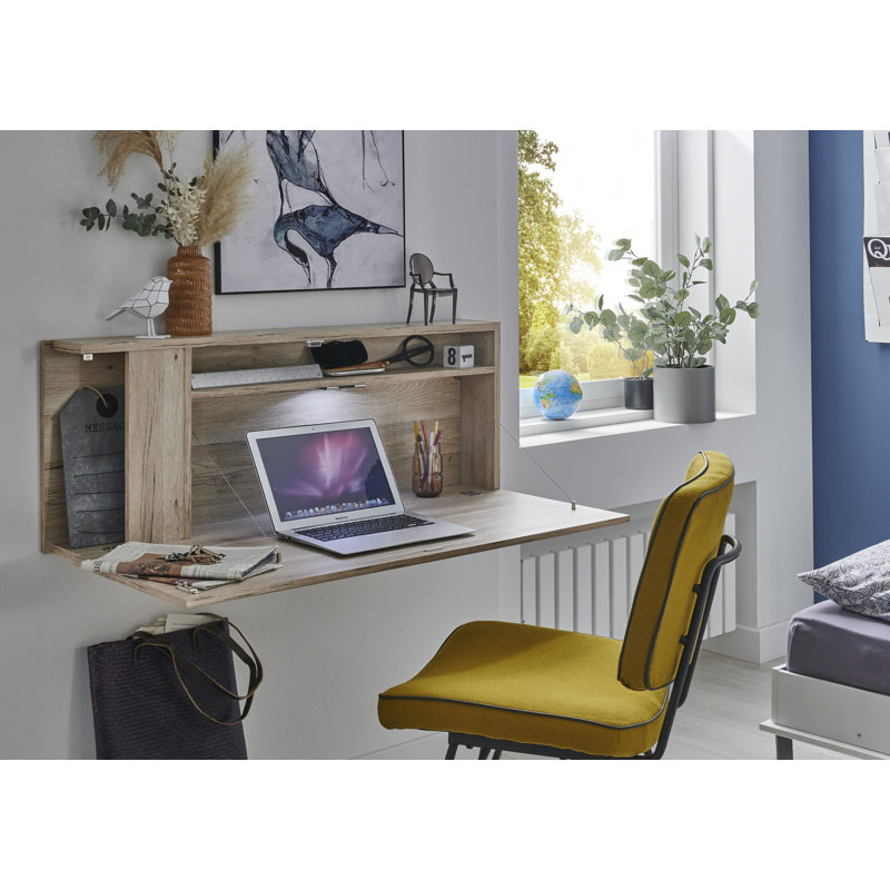 Carnahagh Foldable Floating Desk, Oak