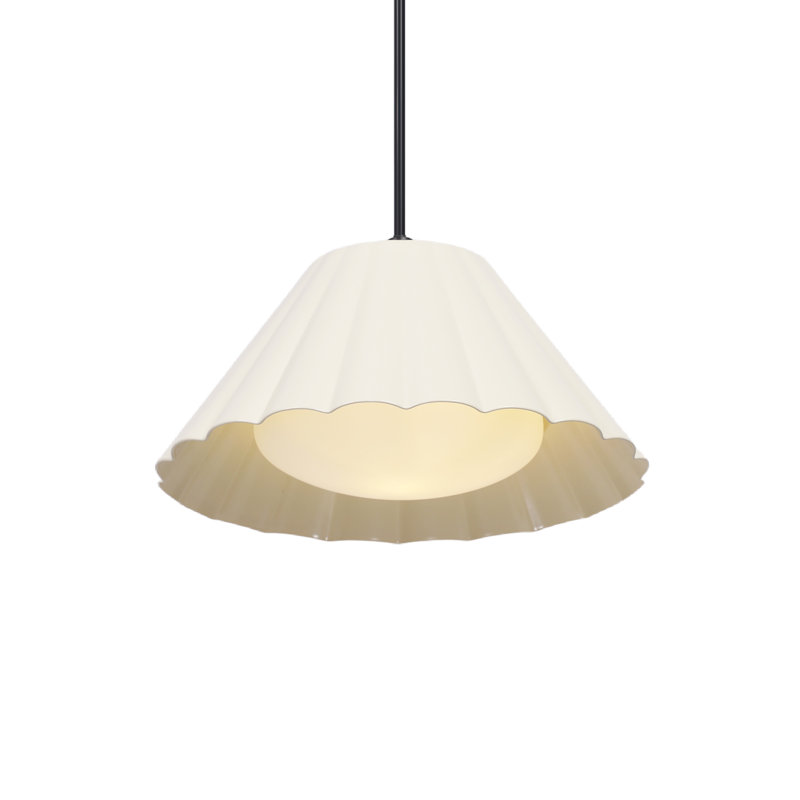 Suspension plissée festonnée, Beige