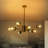 Davesha 8 - Light Glass and Wrought Iron Dimmable Sputnik Modern Linear Chandelier-1338613157