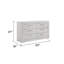 Ensemble de chambre avec grand lit 4 pièces avec tête de lit DEL blanc en bois blanc Blanca-123042549