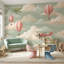 Murale rétro en sourdine vert-741549696-741549697
