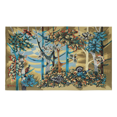 One-of-a-Kind 3’2”x5’5” 1950s Wool Area Rug
