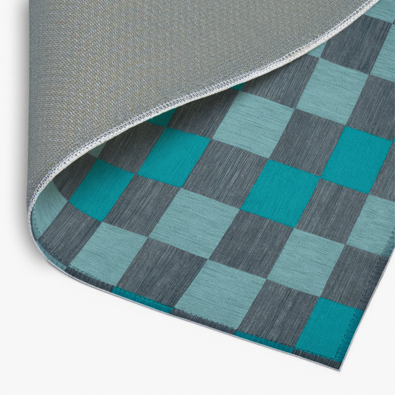 Tapis d'intérieur et d'extérieur à carreaux gris, Rectangulaire 2 pi x 3 pi