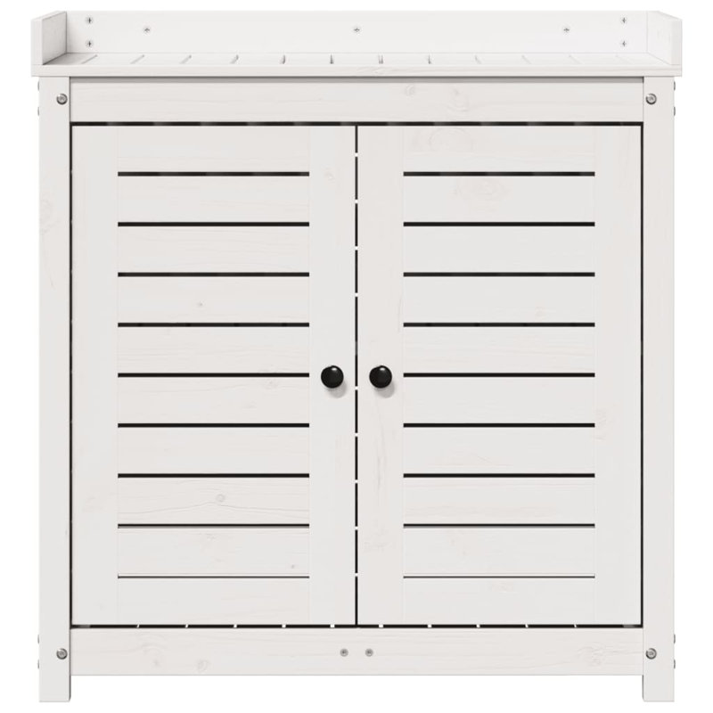 Wood Potting Bench, White