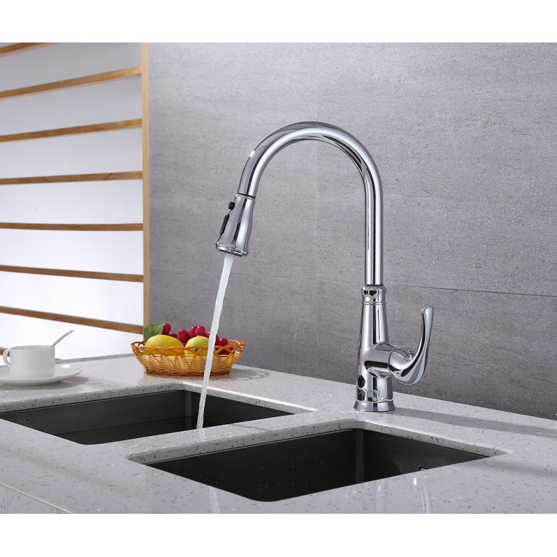 Chrome Single-Handle Pull-Down Touchless Kitchen Faucet