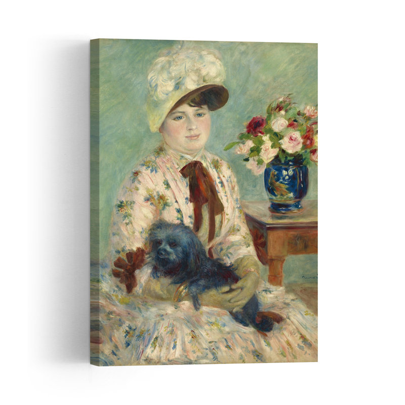 Mlle Charlotte Berthier, 1883 impressionniste contemporain chien Portrait Wall Art Print, H 18 po x l 12 po