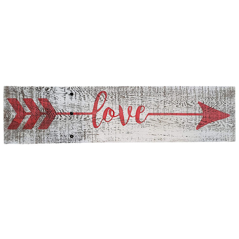 Handmade Farmhouse Wall Decor on Solid Wood, White/Red
