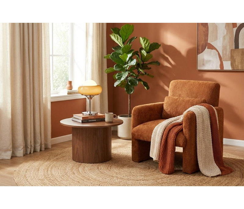 Canapé simple rembourré Modern Boucle, Orange