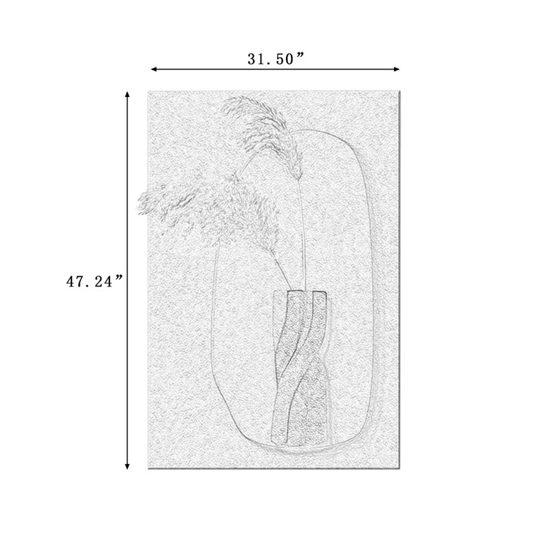 Vase torsadé brun foncé Pampas Grass, H 47,24 po x l 31,5 po
