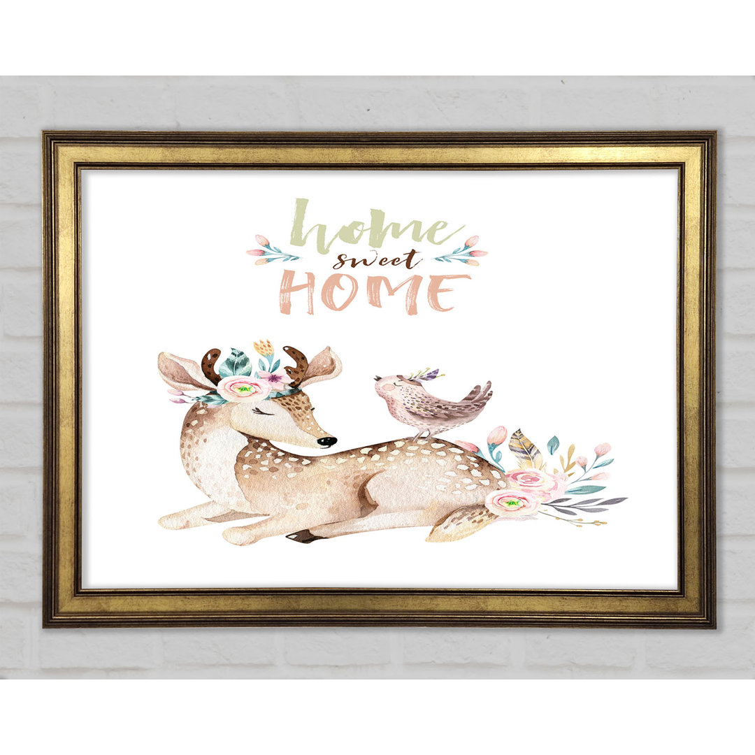 Home Sweet Home Woodland Animals Gerahmter Druck