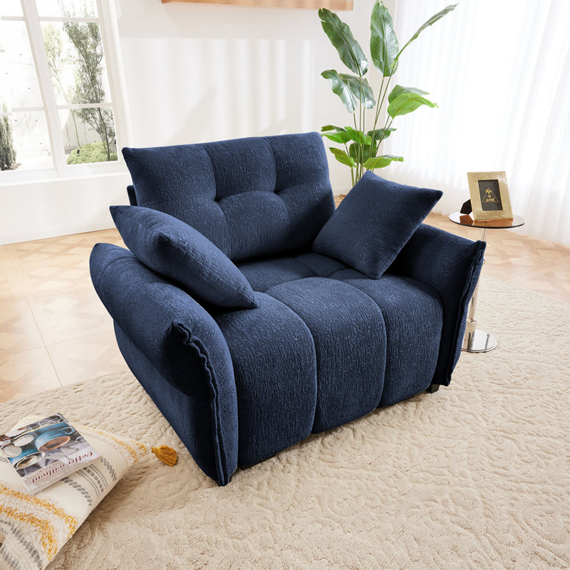 Canapé simple ergonomique de style contemporain, Bleu