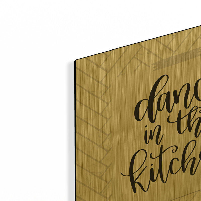 «Dance in the Kitchen» par imperfect Dust, art mural en métal doré, 12 po x 12 po, 12"x12"