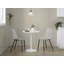 Table de bar en métal et bois blanc, table bistro moderne pour petits espaces