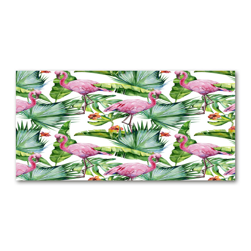Flamingos Plants - Wrapped Canvas Print