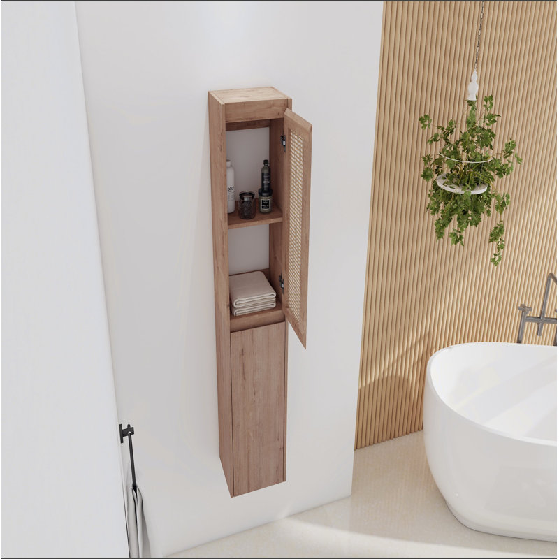 Armoire latérale de salle de bain 12 po, portes à fermeture douce, montage flottant, 00512IMO-00112IMO (KD-Packing)