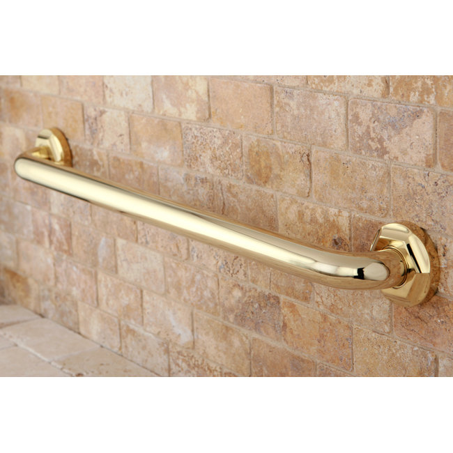 Kingston Brass Metropolitan 1-1/4 Inch O.D Grab Bar, 24" W, Polished Brass
