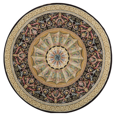 Tapis brun et doré de haute qualité noué à la main