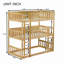 Triple Rubber Wood Bunk Bed,With Ladders, Guardrails Detachable Bunk Bed,Natural