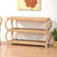 Console en rotin naturel à 3 niveaux avec tablettes ouvertes H 28,83 po x l 47,67 po x P 17,84 po Rin
