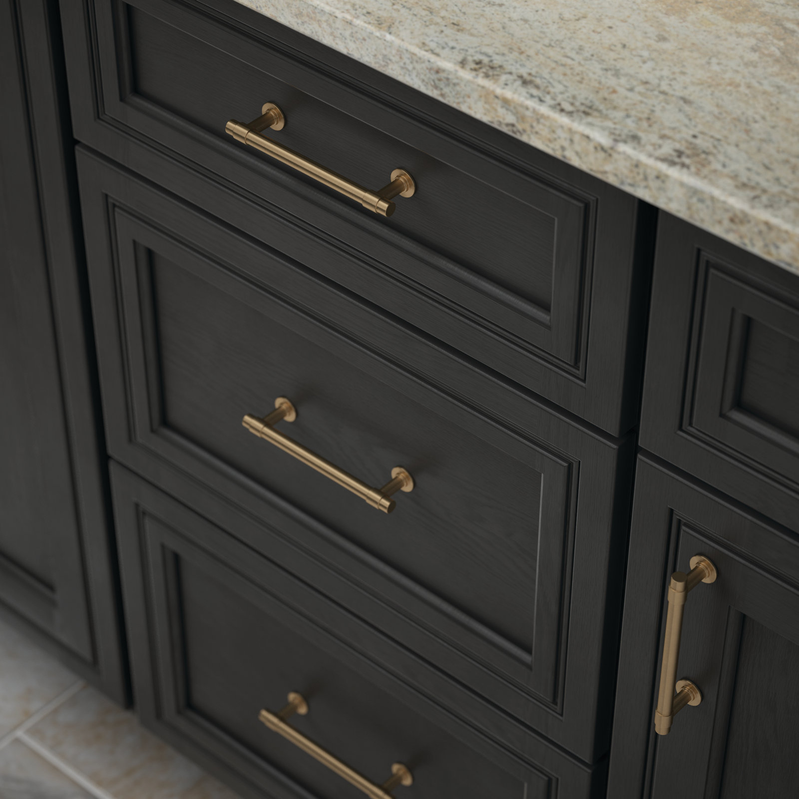 Francisco Bar Cabinet Pull, Champagne Bronze, 5.06"