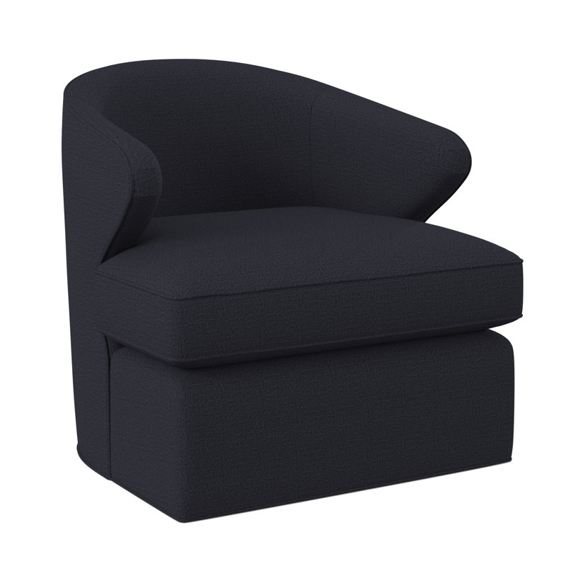 Fauteuil pivotant Scoop, 100% polyester bleu marine de Venise
