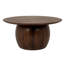 Table d'appoint ronde en bois de manguier moderne Asher, noyer foncé-988149731
