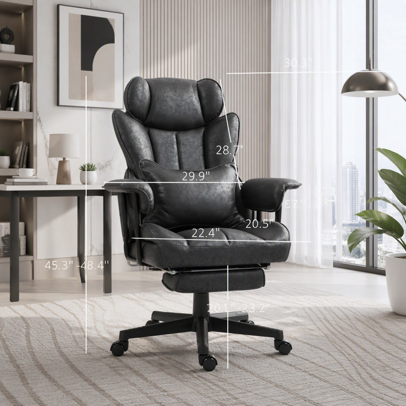 Fauteuil de massage avec chauffeur et repose-pieds, Noir, Noir