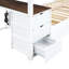 Lit superposé Twintwin avec ports, bureau et rangement en blanc et noyer pour une utilisation