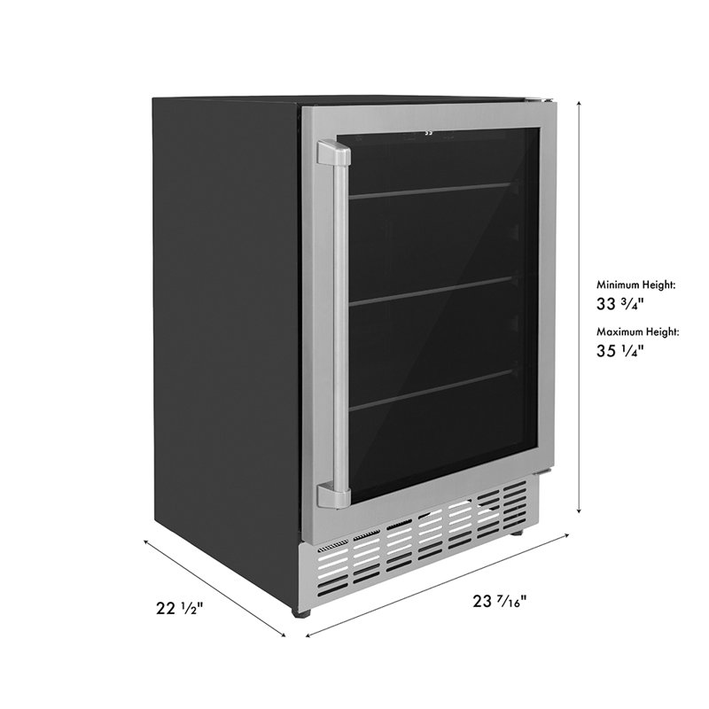 ZLINE 24" Monument Autograph Edition 154 Can Beverage Fridge in Stainless Steel, Stainless Steel