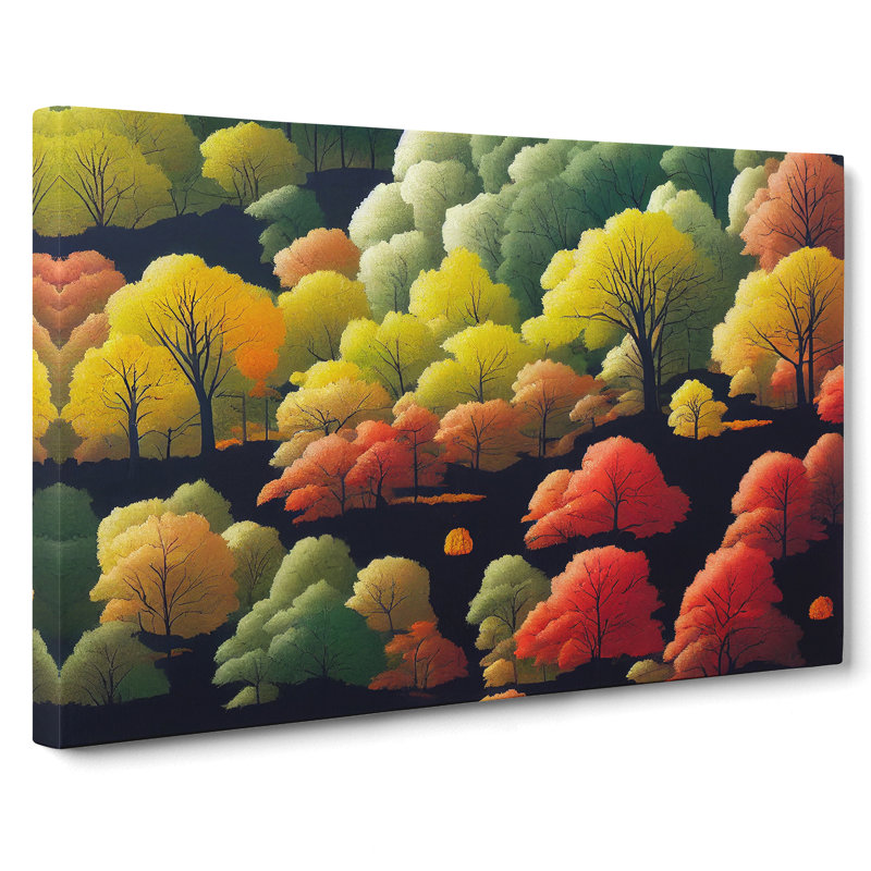 Staggering Autumn Forest - Wrapped Canvas Graphic Art