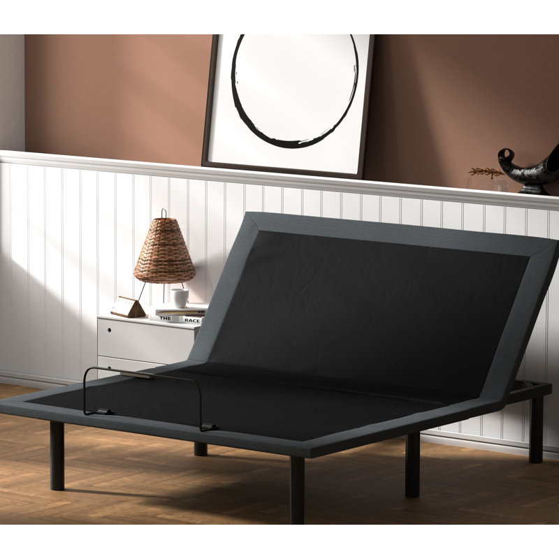 Queen Size Adjustable Bed Base Btx4 - Head And Foot Adjustable, Steel Material, Wireless Remote, Centre Folding, Black Grey Adjustment, Easy Setup, Non-Woven Upholstery, 6000N 2 Motor, + Colour