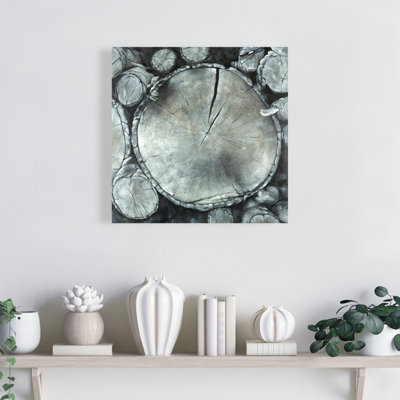Stacked Wood Logs Print On Canvas