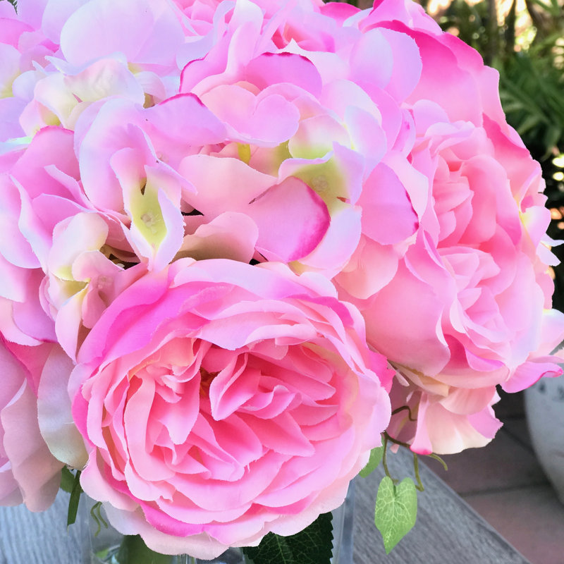 Arrangement floral artificiel pivoine, Rose