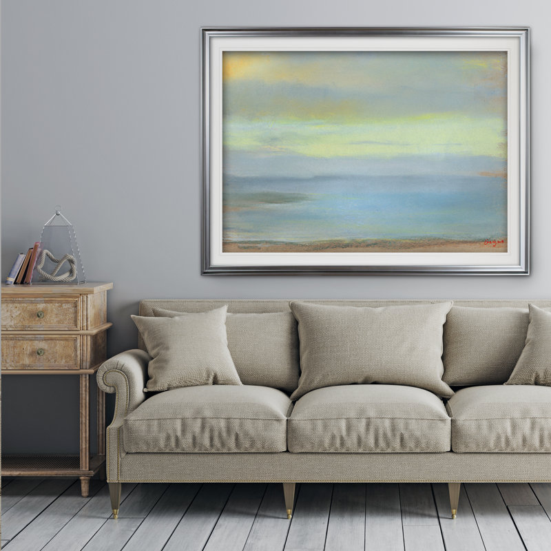 « marine coucher », impression, Cadre argenté, H 28 po x l 38 po x P 1,5 po