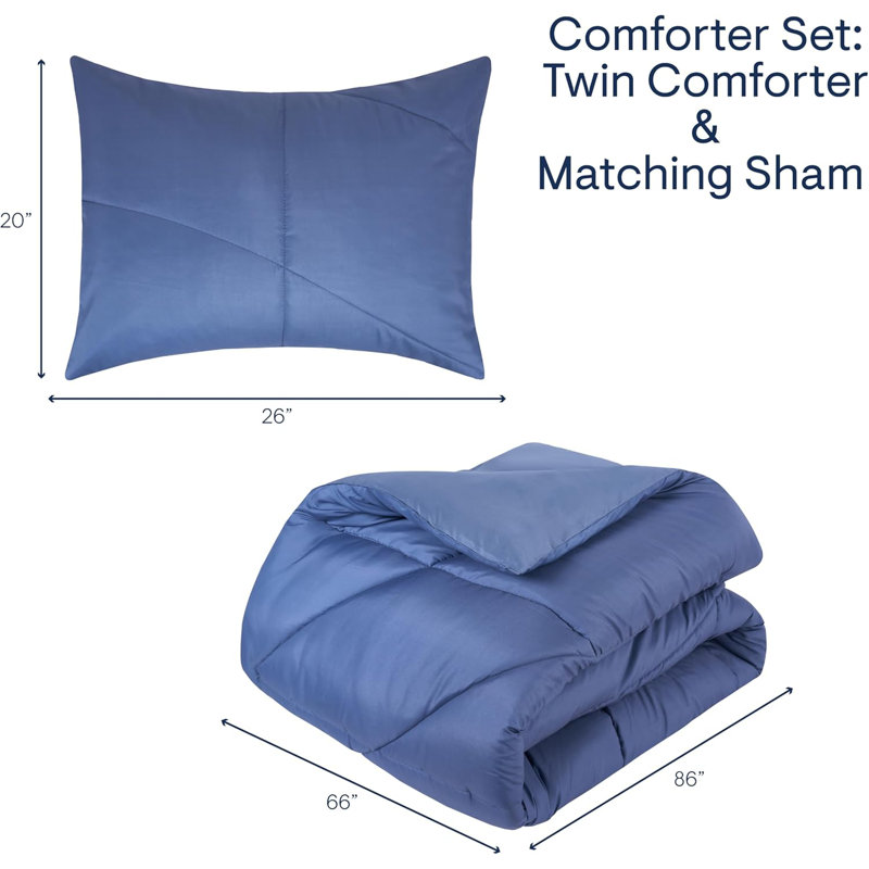 Aeropostale Marshmallow Wave Bedroom Comforter And Matching Sham Set, Twin Comforter + 1 Standard Sham, Navy