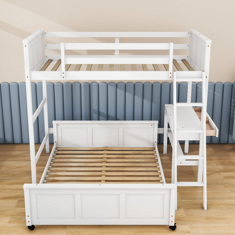 Jacobina Kids Bunk Bed, White, Twin Over Full